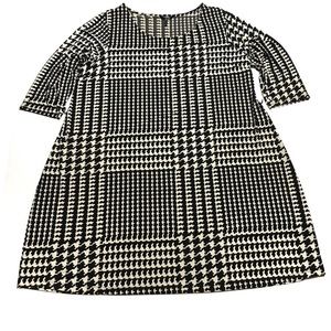 Daisy Fuentes A-line dress size 1X black/cream Houndstooth